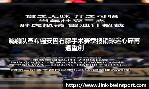 鹈鹕队宣布锡安因右膝手术赛季报销球迷心碎再遭重创