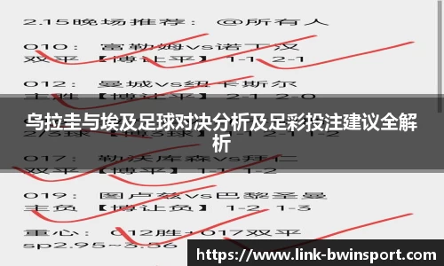 乌拉圭与埃及足球对决分析及足彩投注建议全解析